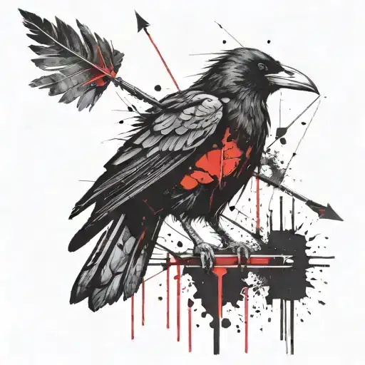 A Crow Holding An Arrow