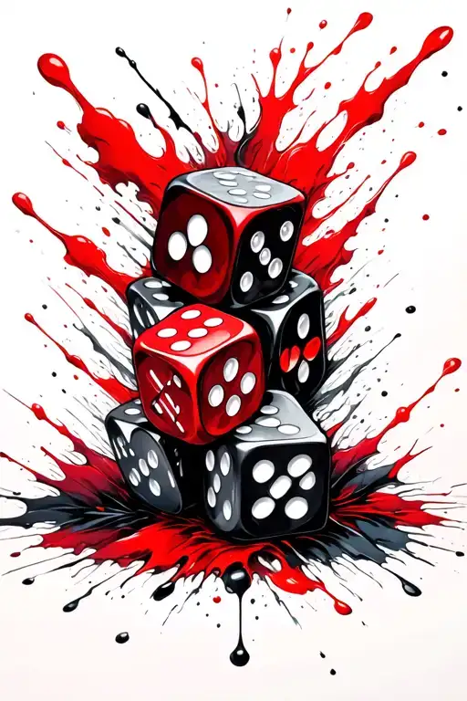 Dungeons & Dragons Dice And Colored Clouds Surrounding