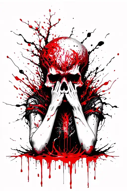 Japanese Horror Cherry Tree Skull Evil Speak No Evil