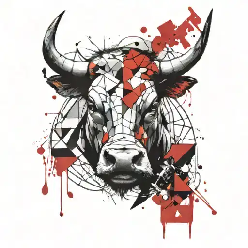 Front Bull Head Abst Ract And Geometric