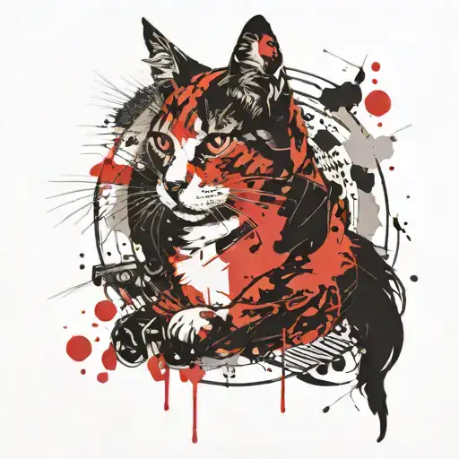 Cat Floating In A Circle Shape