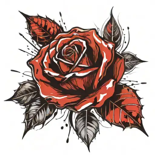 Rose In Sketch Style