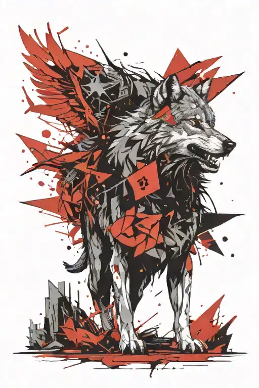 Wolf And Phenix Rerising Surrounded