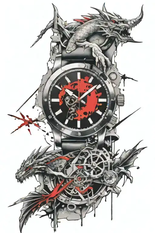 A Watch Broken And Healed With A Samurai And Dragon