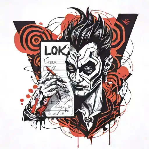 Loki Holding A Notepad And Calulator In Each Hand