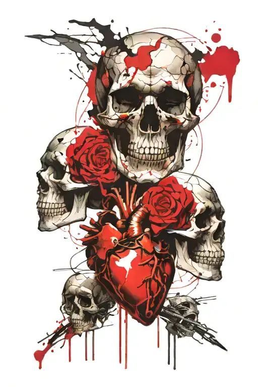 Skull-life&death-anatomical Broken Heart