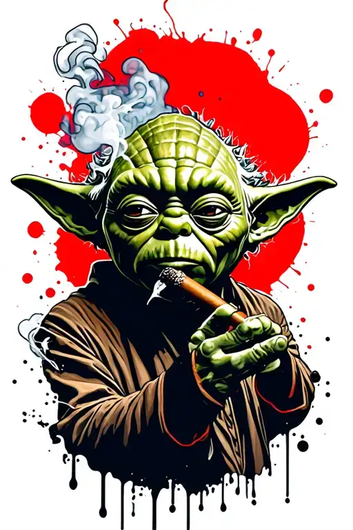 Yoda Smoking A Cigar Smoke