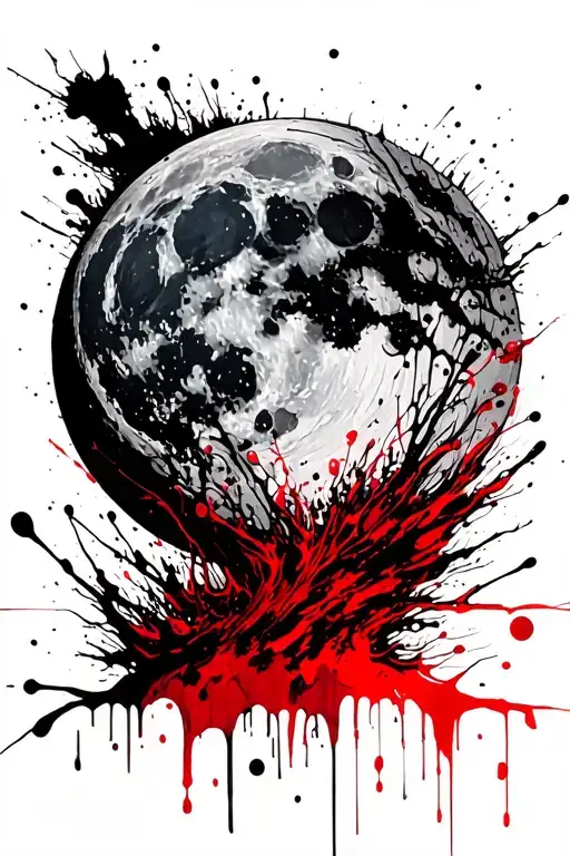 Moon And Japan With Wood