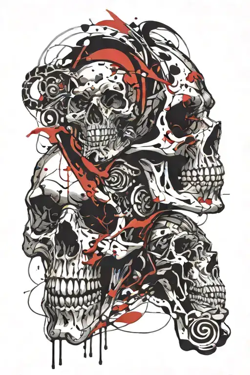 Skull And Panter Face Split