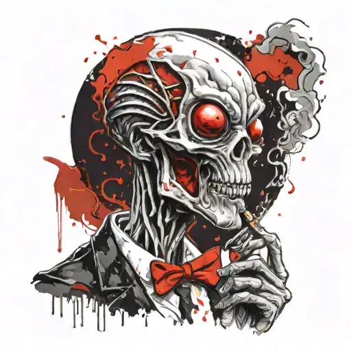 Alien Smoking A Pipe