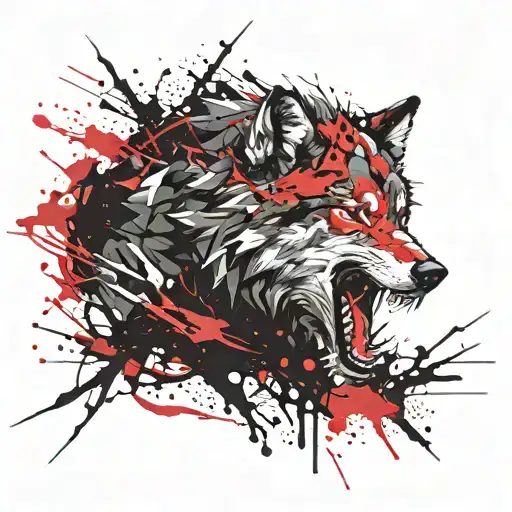Wolf Ferocious Black Angry