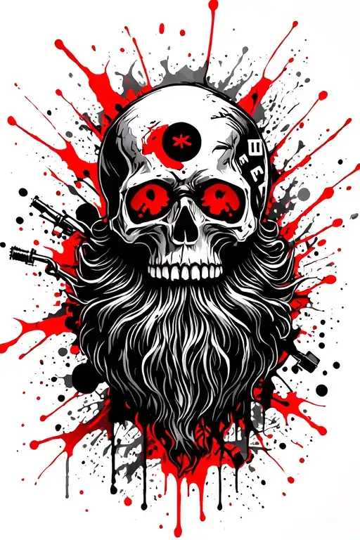 Motorcycle Bearded Skull Offspring With Number