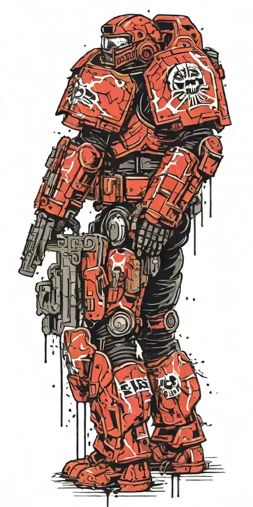 Space Marine Warhammer 40K Space Marine Doom Slayer Rosen Schriftzug
