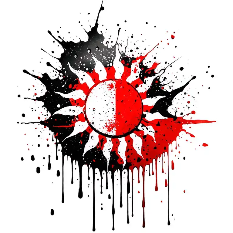 Sun With Rain Falling Off Of The Bottom