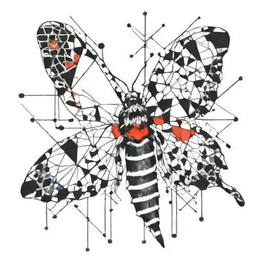 Moth With Geometric Background