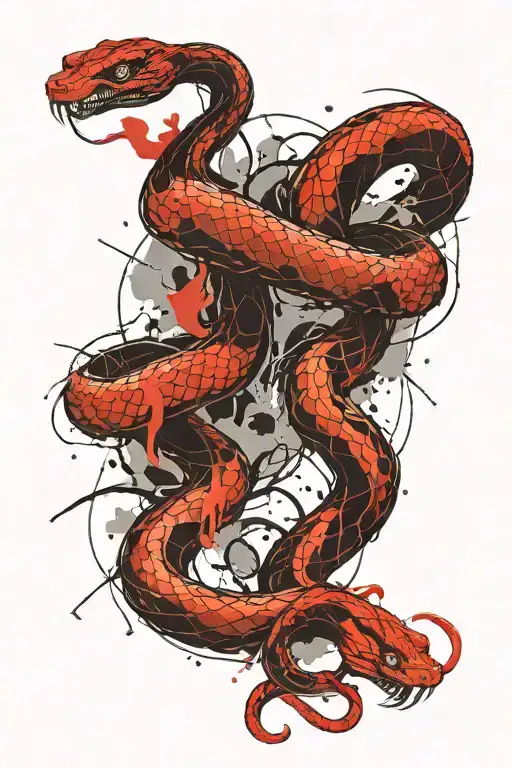 A Long Snake Wriggles Around The Leg