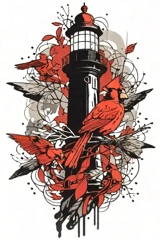 Cardinal And A Light House