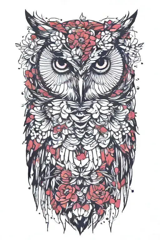 Owl Wearing Wildflower Crown