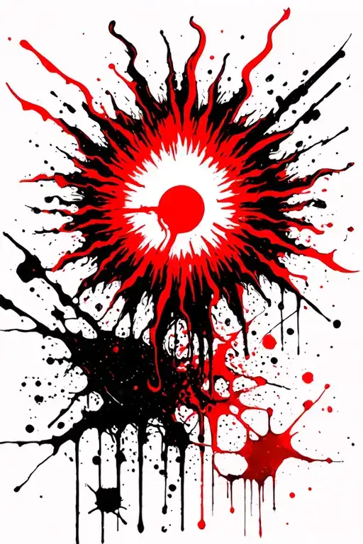 A Burning Sun Shattering Into Pieces