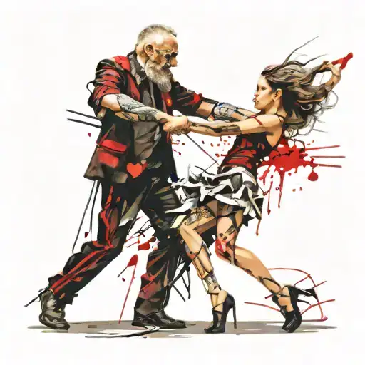 Father And Young Daughter Dancing