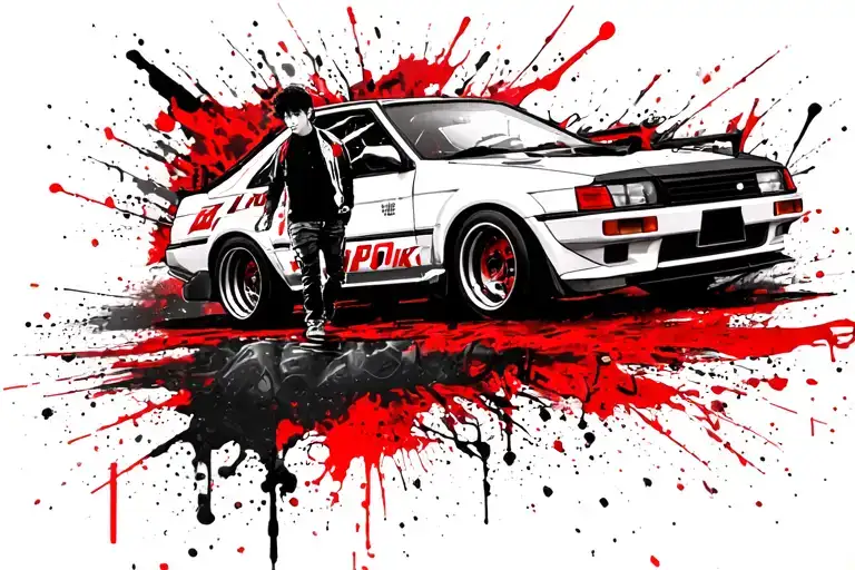 Ae86 Initial D Drift Whit Boy Walking