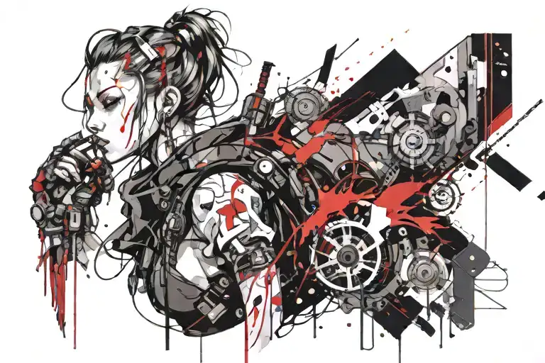 Cyberpunk Anime Girl Side Profile