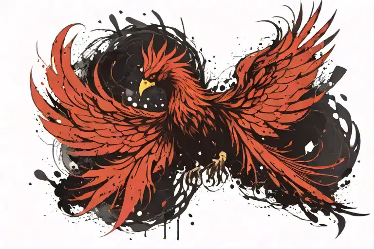 A Phoenix Rising From The Ashes With A Cinematic Background