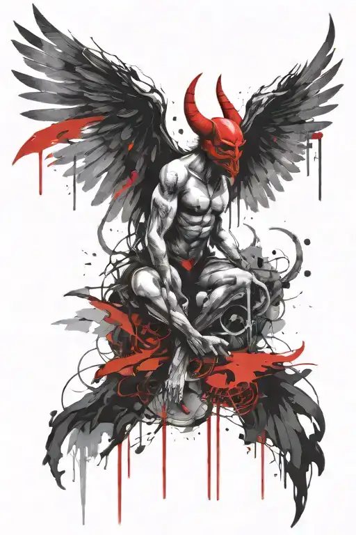 Unique Design With Devil Wings Black