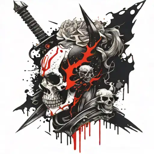 A Dark Knight With A Sword And A Skull