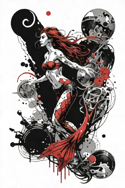 Mermaid And Astronaut Meeting