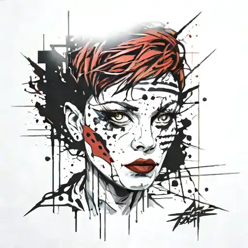 A Scary Red Short Hair Woman