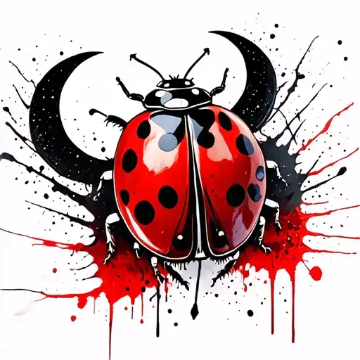 Ladybug With Crescent Moons