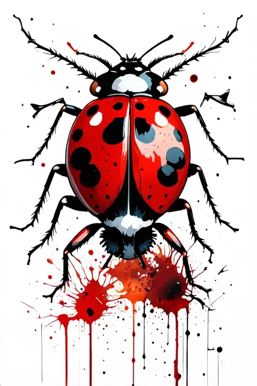 Ladybug With Crescent Moons Instead Of Spots
