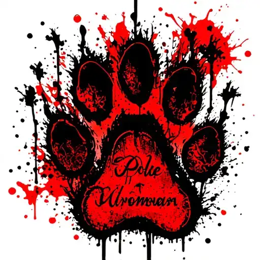 Dog Paw Tree Name Tattoo Sleeve