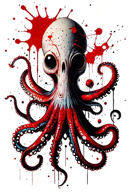 Tim Burton's Characters Collaged Into The Shape Of An Octopus