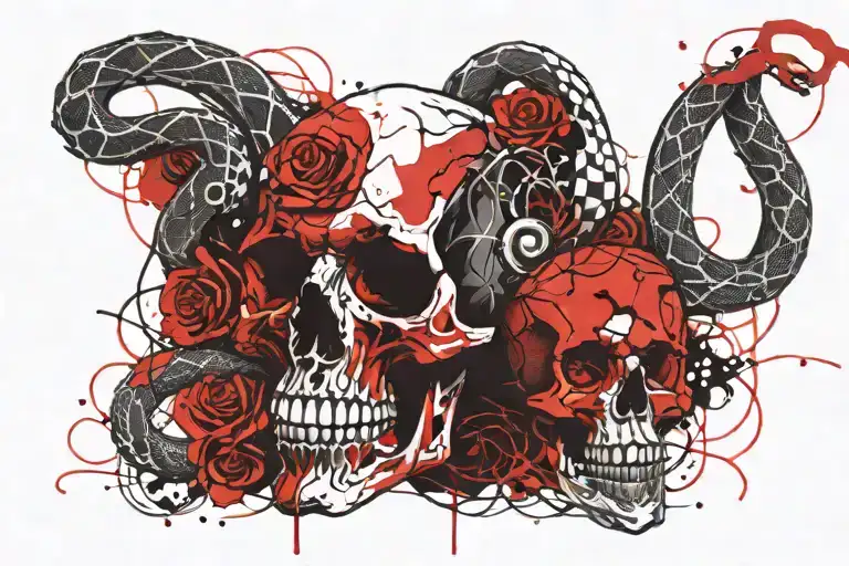 Skull And Snake Coiling