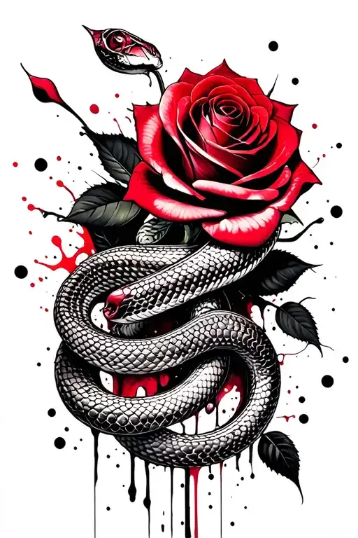 Snake Wrapped Roses