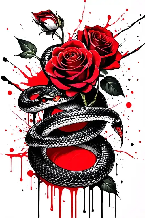 Snake Wrapped Roses