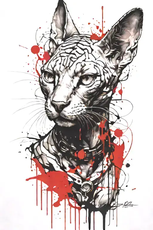 Angry Sphinx Cat Killing Demons