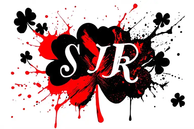 Initials Sjr And Pls Made Into Four Leaf Clover