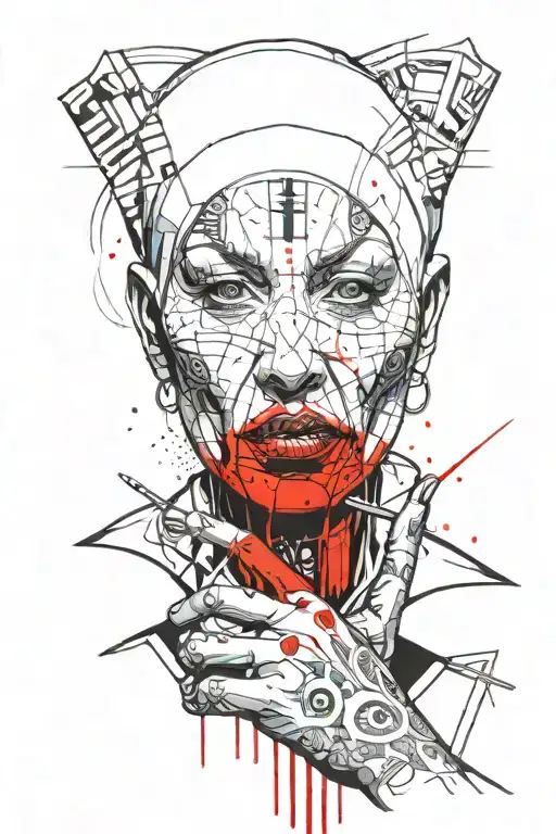 Portrait Of A Nun Showing The Middle Finger