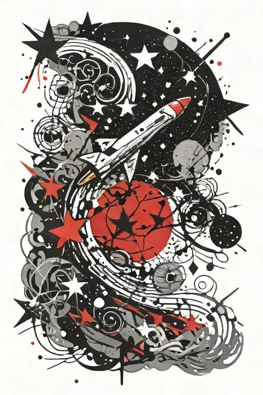 Galaxy With Shooting Star