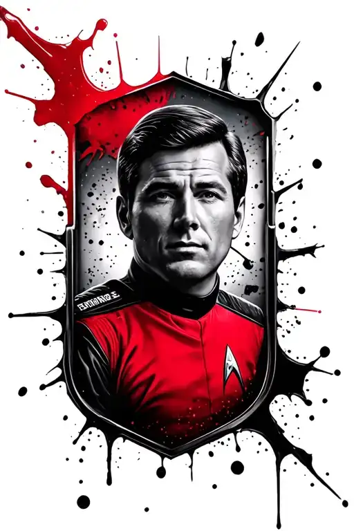 Star Trek Next Generation Communication Badge With Captain Picards Uniform Inside The Badge