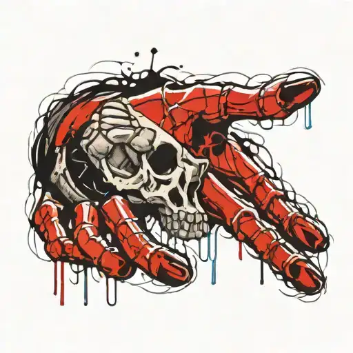 Skeleton Hand Tattoo Whit A Slider Lili In The Midle