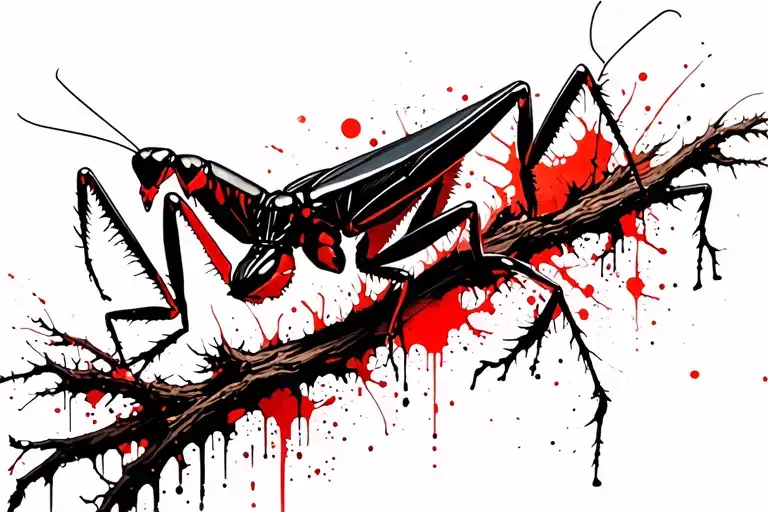 Mantis On Tree Hunting