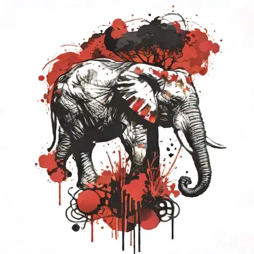 African Continent With Elephant's Head