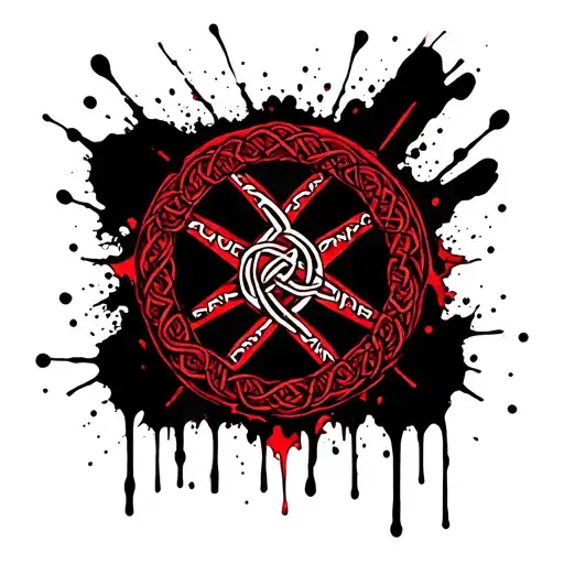 Abstrac Tattoo With Vegvisir And Celtic Knot