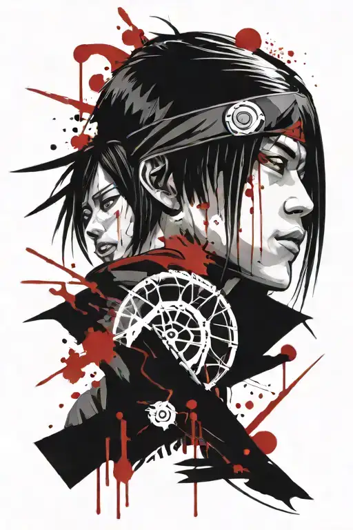 Itachi Manga Panel Styled