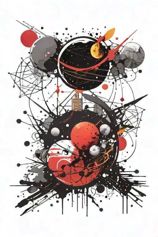 Universe With Planets And Galaxy