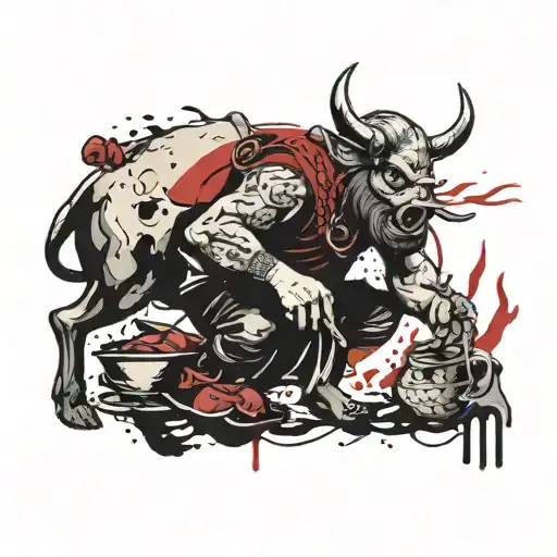 Viking Chef God Killing A Pig